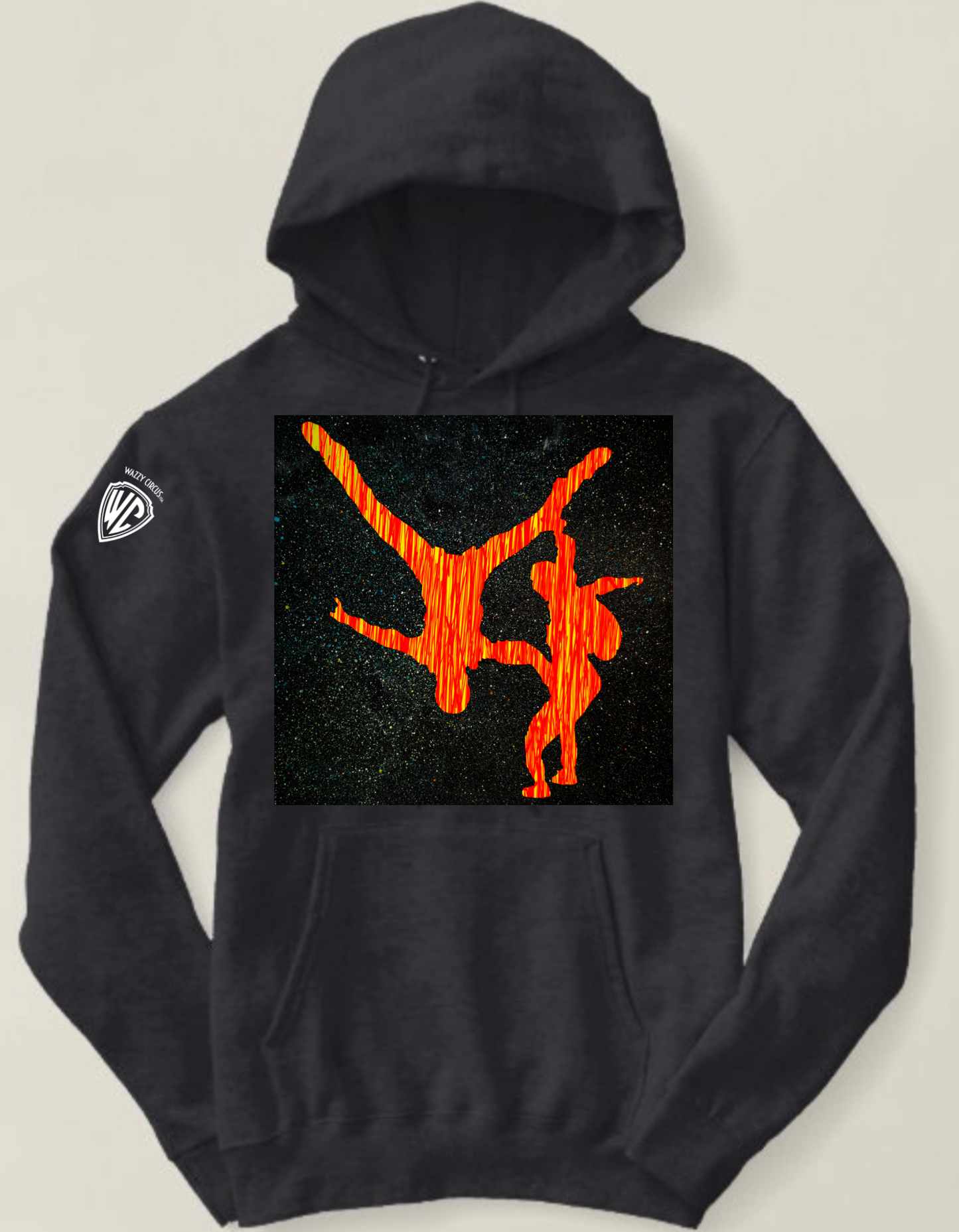 FIRE A SKYDIVING PAINTING HOODIE BLACK