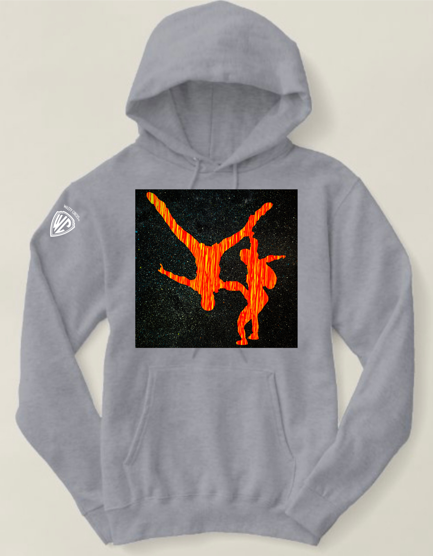 FIRE A SKYDIVING PAINTING HOODIE GRAY