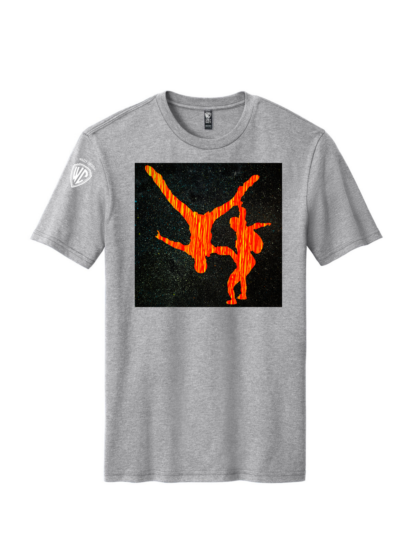 FIRE A SKYDIVING PAINTING T-SHIRT GRAY