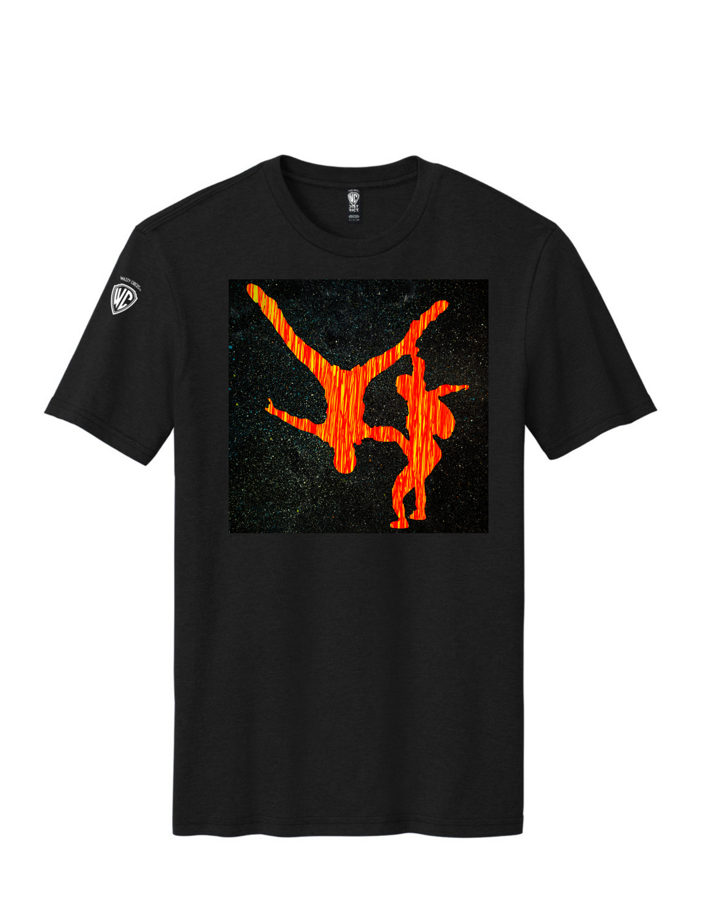FIRE A SKYDIVING PAINTING T-SHIRT BLACK