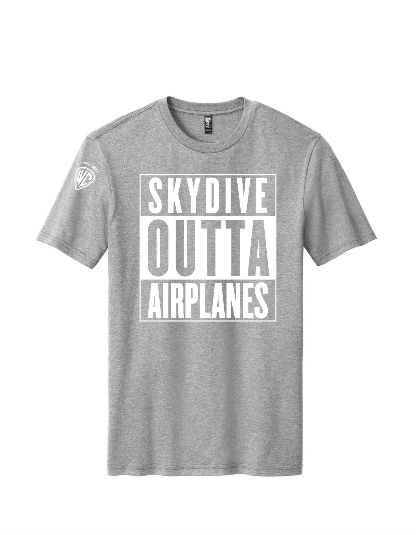 SKYDIVE OUTTA AIRPLANES T-SHIRT GREY
