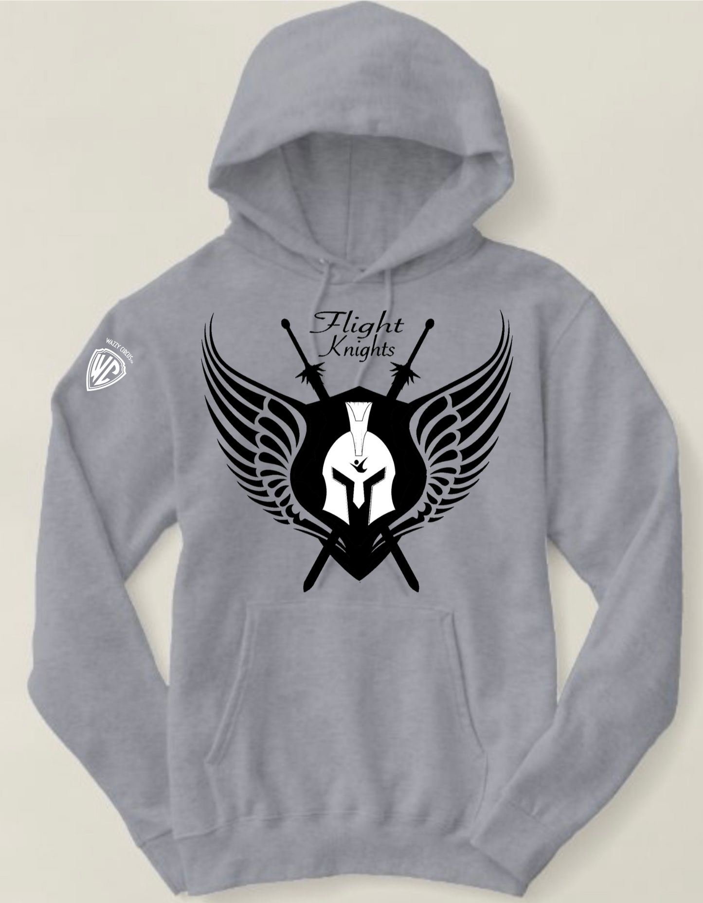 FLIGHT KNIGHTS INDOOR SKYDIVING COMPETITION HOODIE GREY BLK